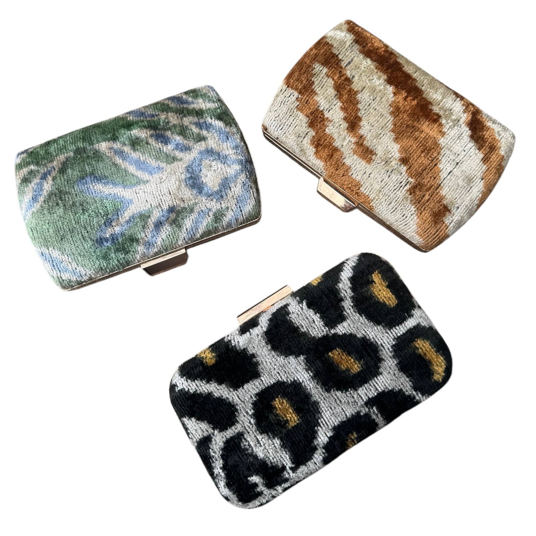 AYCA DESIGN - Venta al por mayor Bolso de mano - Mujer - Clutch tipo joyero de terciopelo de seda con ikat0