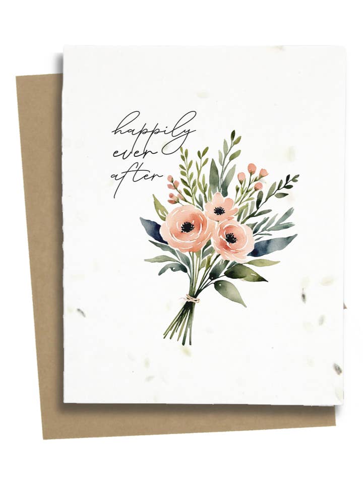 Floral Wedding Card for wholesale by Greet n' Grow Plantable Cards