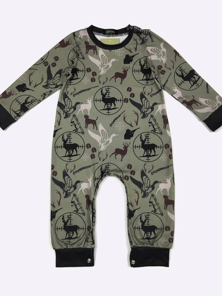 LS Hunt Scope Boy Romper for wholesale by Clover Cottage