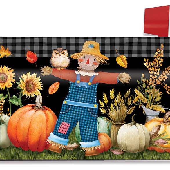 Friendly Scarecrow Mailbox Cover for wholesale by Briarwood Lane