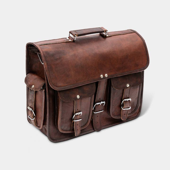 MaheTri LLC - Leather & Lifestyle Goods - Wholesale Messenger Bag - Men's - The Daily Leather Messenger Bag