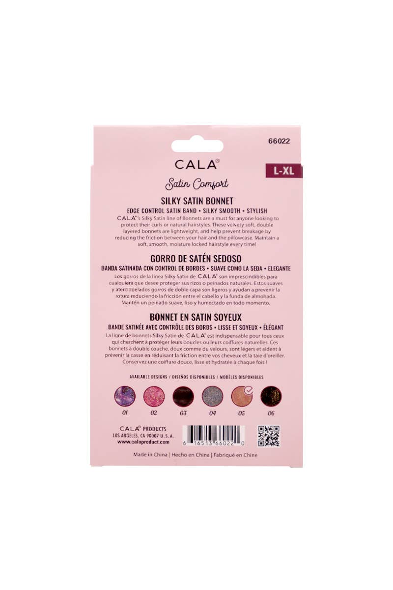 PINEAPPLE Beauty – wholesale Sleep cap / bonnet – women's – CALA 66022 Shiny Peach Satin Comfort Silky Satin Bonnet - 63