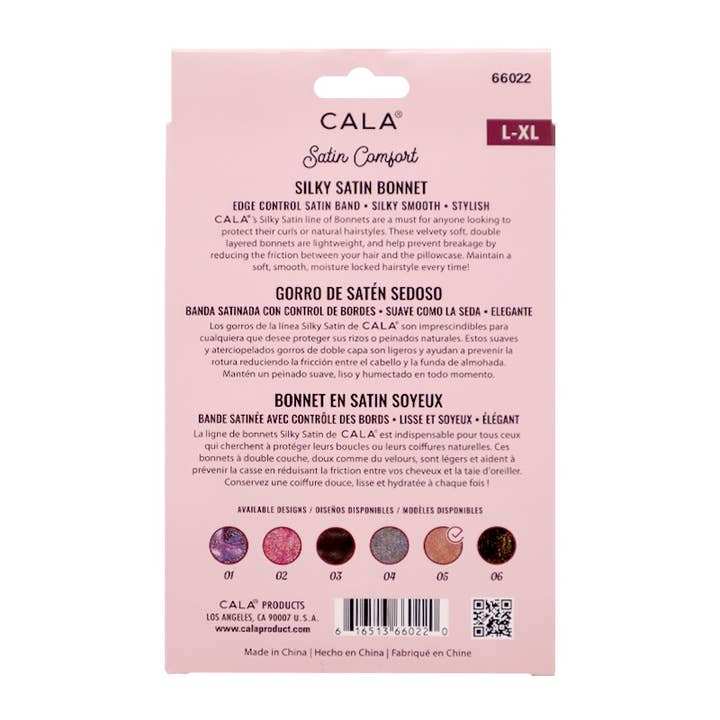 PINEAPPLE Beauty – wholesale Sleep cap / bonnet – women's – CALA 66022 Shiny Peach Satin Comfort Silky Satin Bonnet - 63