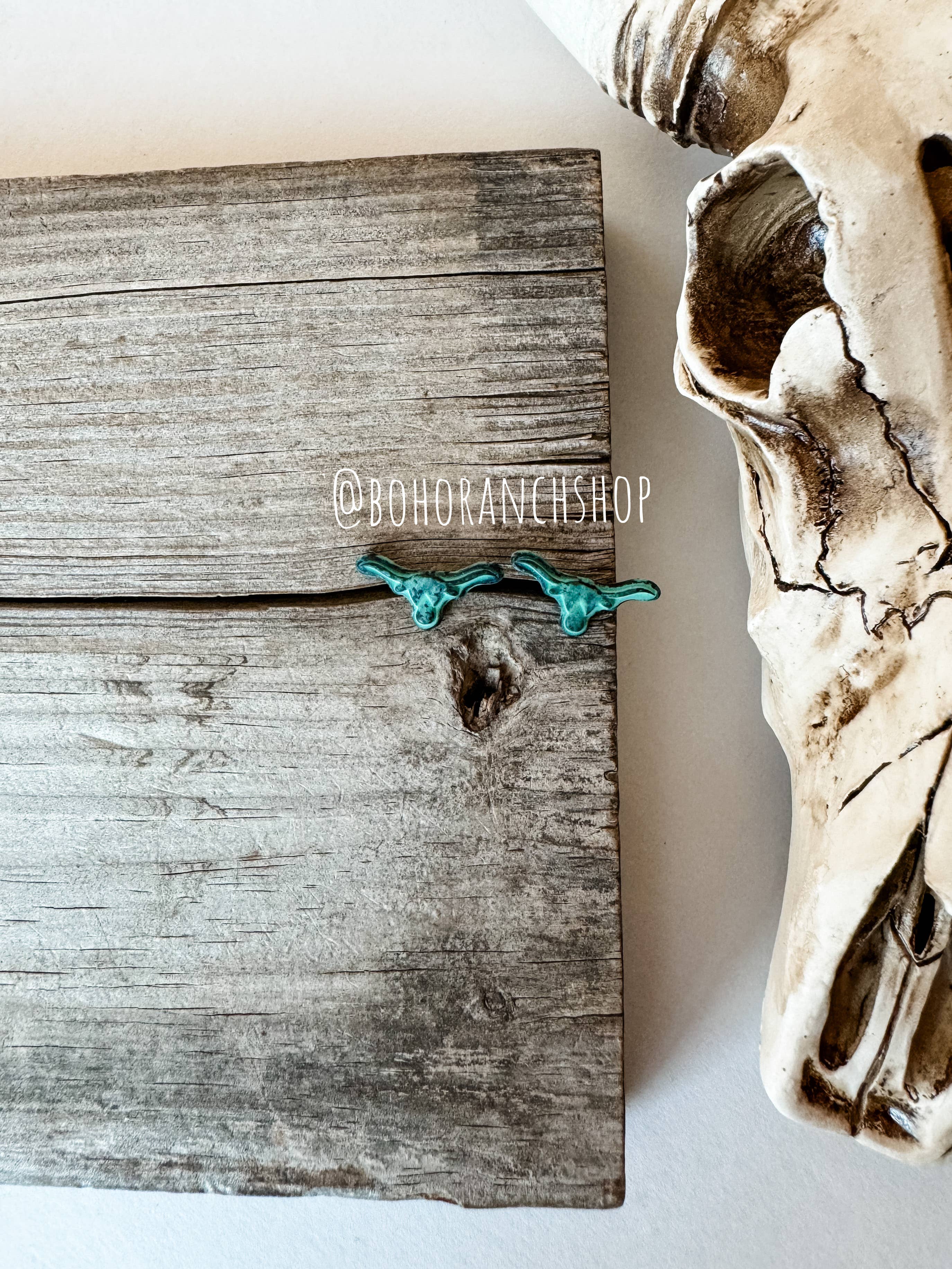 Boho Ranch Shop - Wholesale Stud/Post Earrings - Tiny Longhorn Steer Mini Earring Studs4