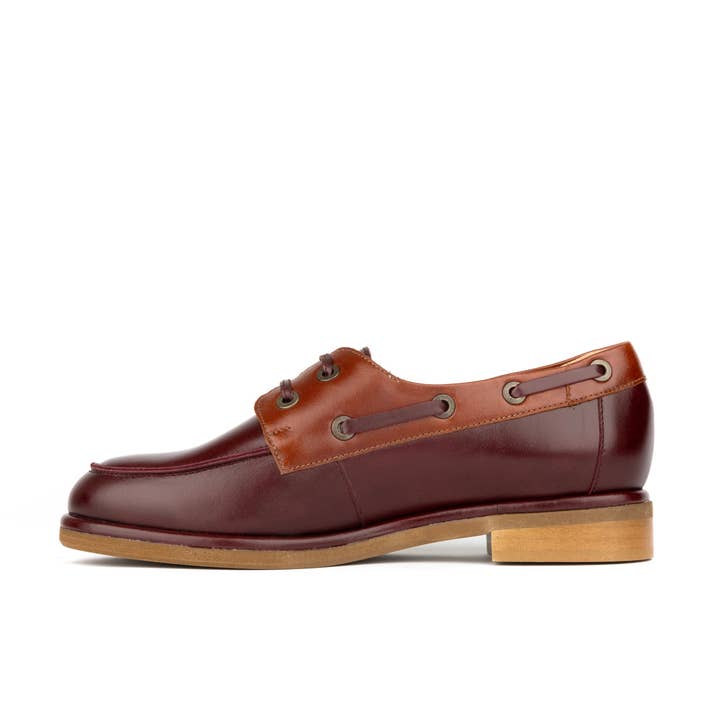 Embassy London – wholesale Boat shoes – Women’s – Boatie - Brown Mix - Women's leather boat shoe2