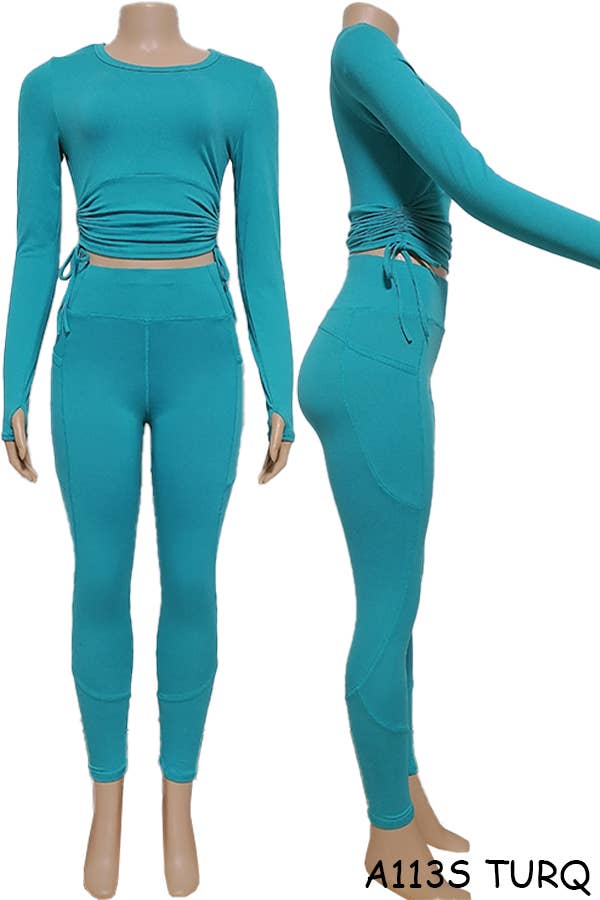 SSImport - Wholesale Activewear Set - Women's - A113S SPORTS YOGA POCKET LEGGINGS TOPS SETS MIX SIZES 12PCS0