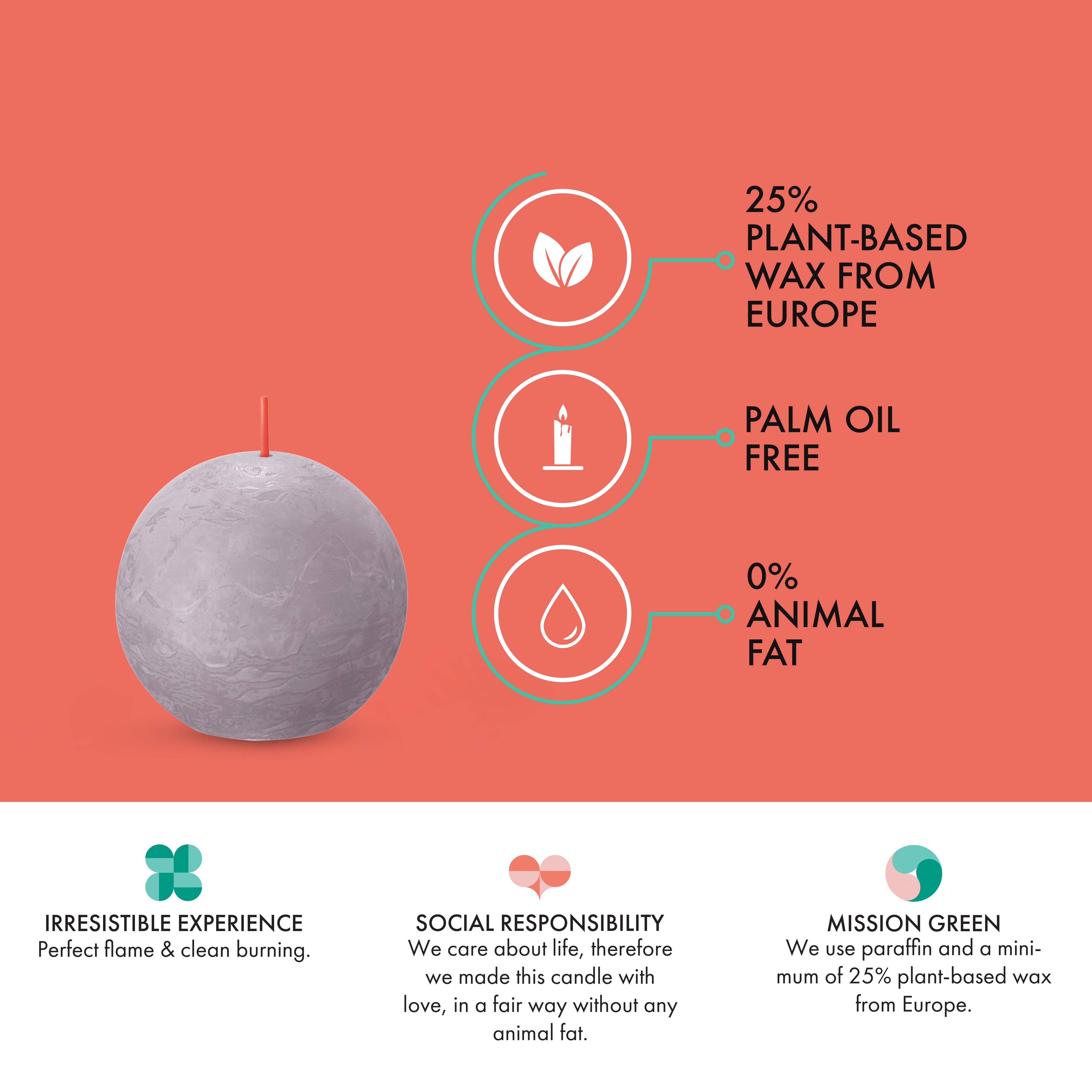 BOLSIUS – Velas de decoração por atacado – 6 Velas rústicas 3" - Inperfuted - Natural - Eco-Friendly - Cera Plant-Based - **Vendido Individualmente158