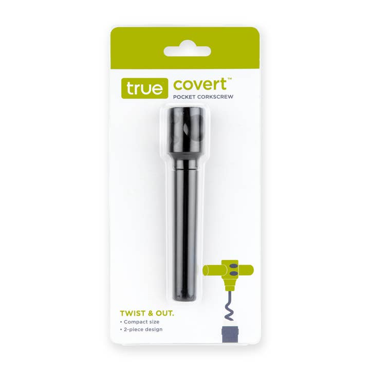 TRUE - Wholesale Bottle/Wine Opener - Covert Pocket Corkscrew w/ Sheath - Black