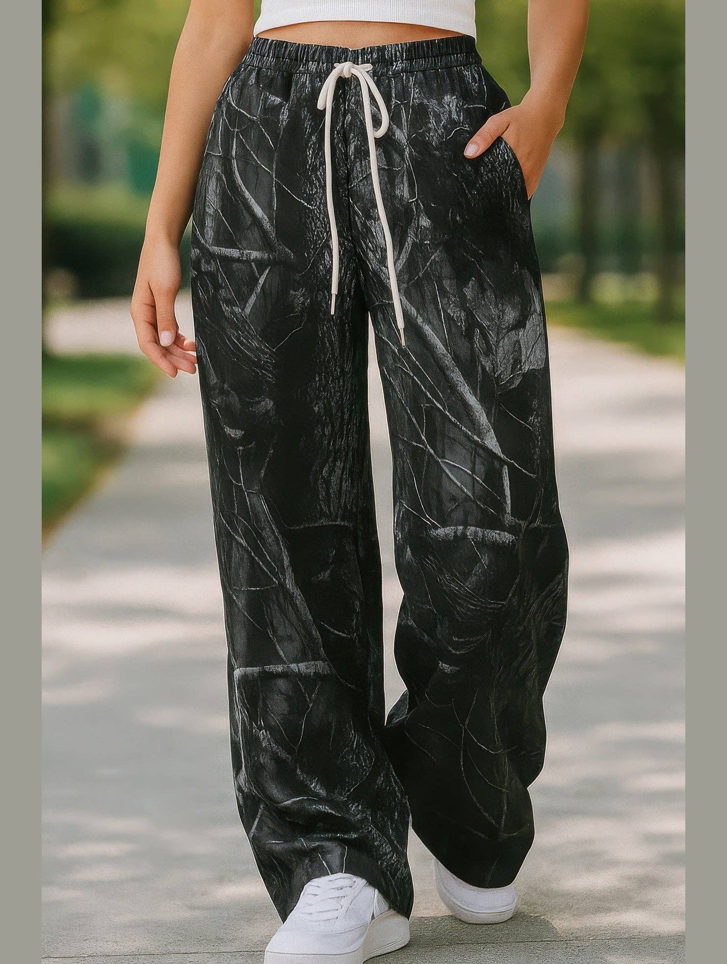 Lovenne - Wholesale Pants - Women's - Stretch Waist Camo Print Pants – Comfortable Cotton Blend Women's Pants3