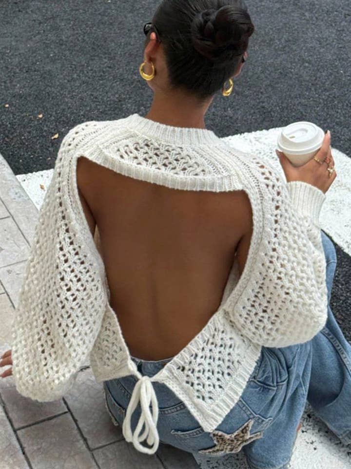 Mccolin – Engroshandel Pullover - Dame – Åben ryg strikket sweater