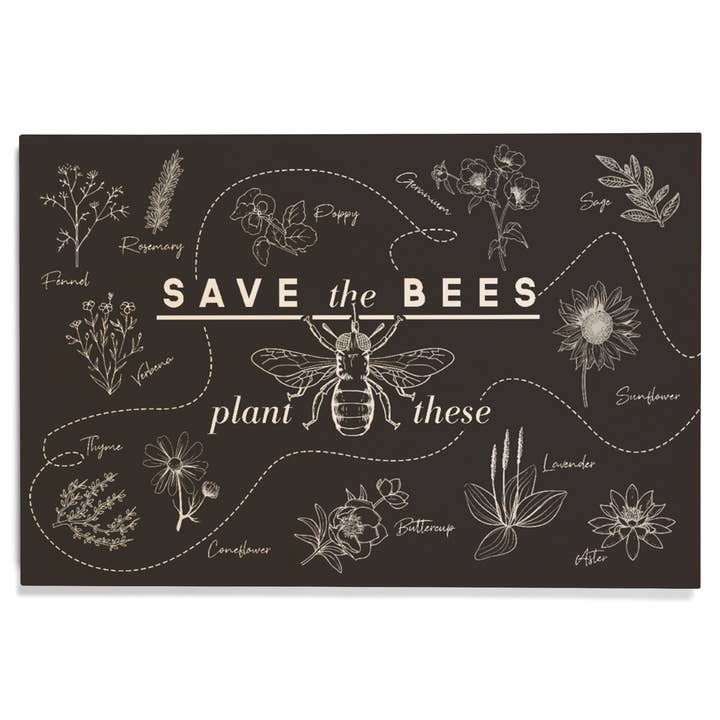 PREMIUM WOOD SIGN Save the Bees, Plant These for wholesale by Lantern Press