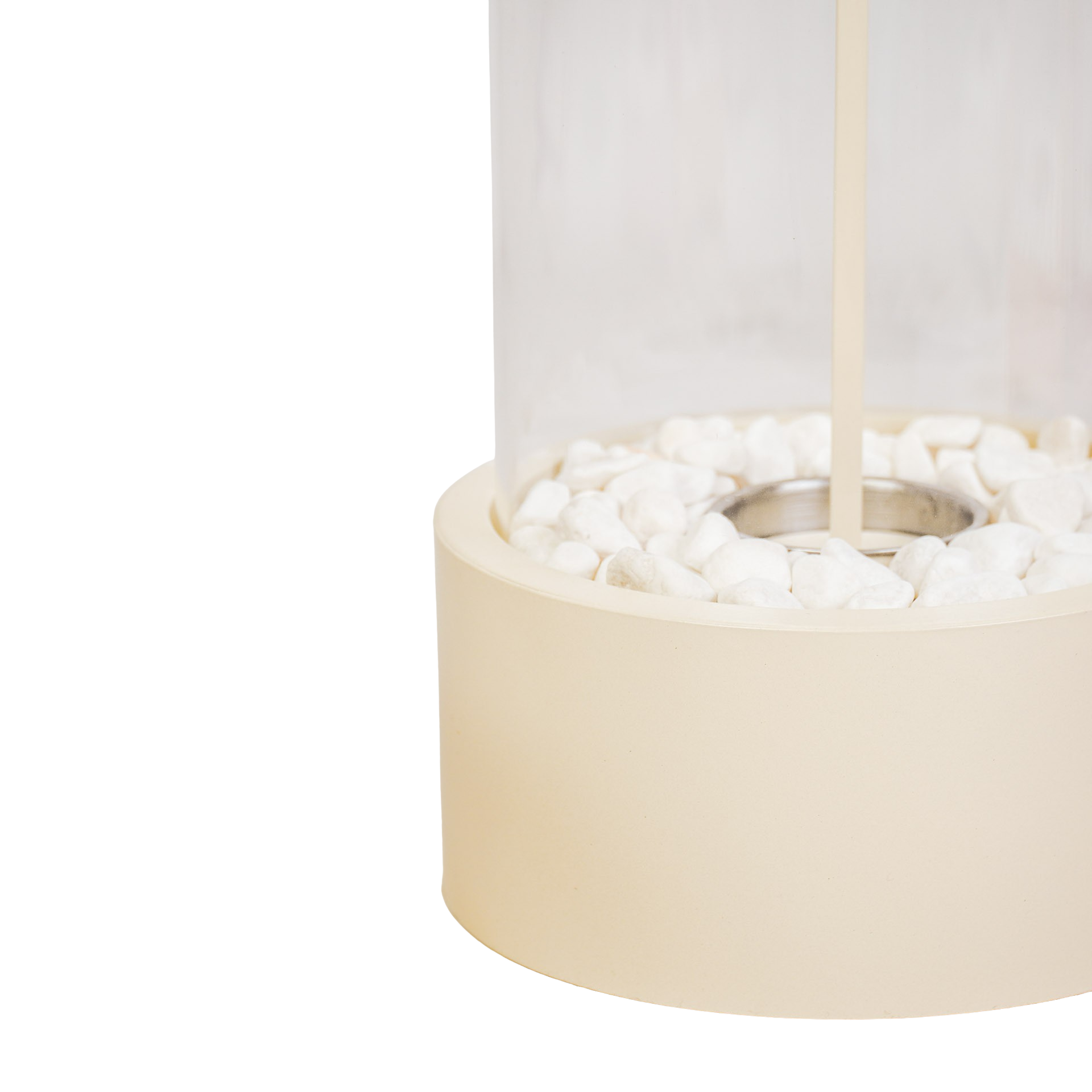 Housevitamin bv - Wholesale Flameless Candle - Table Burner - Round - Metal/Glass - Sand - 21x21x28cm2