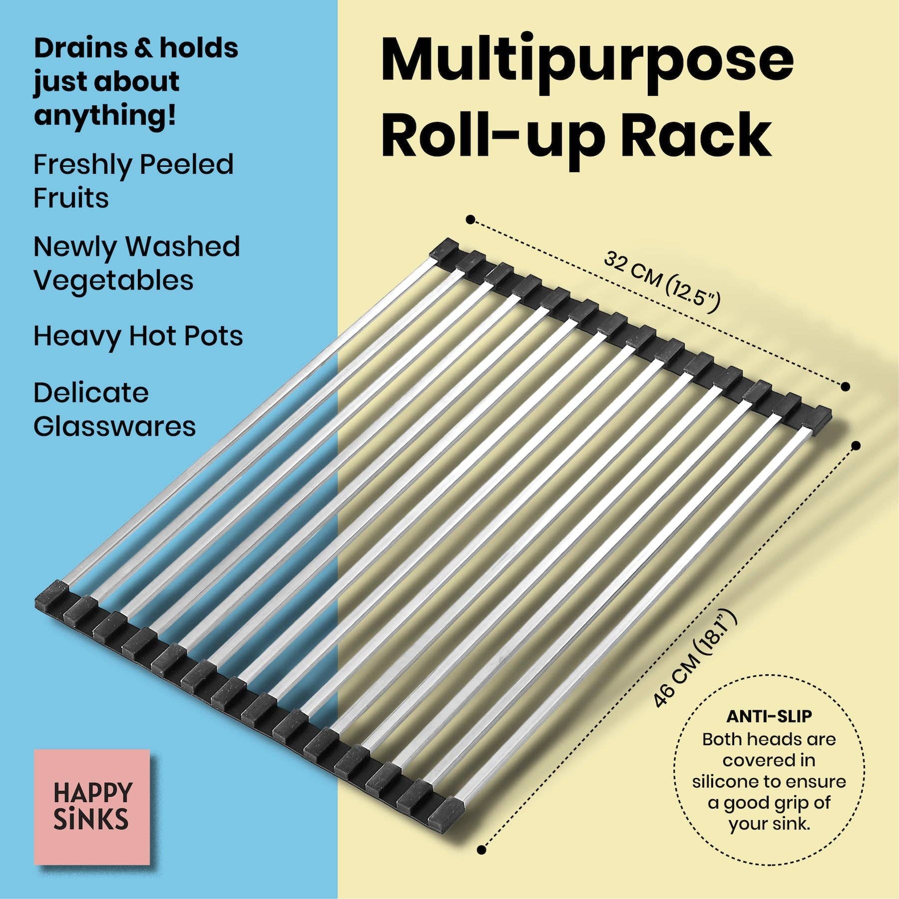 HAPPY SiNKS - Wholesale Dish Drying Mat/Rack - Drying Rack - Steel5