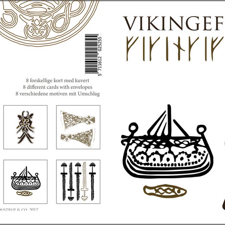 Koustrupco - Wholesale Stationery/Notecard Set - Square Cardfolder Viking findings 8 cards w/ envelopes4
