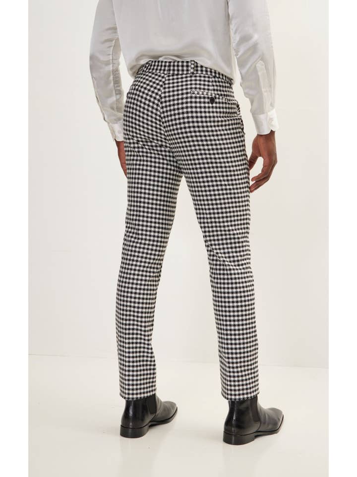 Men's Houndstooth Dress Pants - Black White for wholesale on Faire