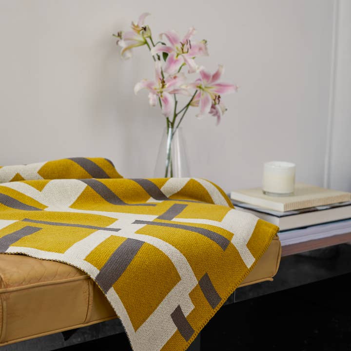 Cotton Sustainable Knit Patterned Throw Blanket - Level by Kelly Harris Smith for wholesale by In2Green