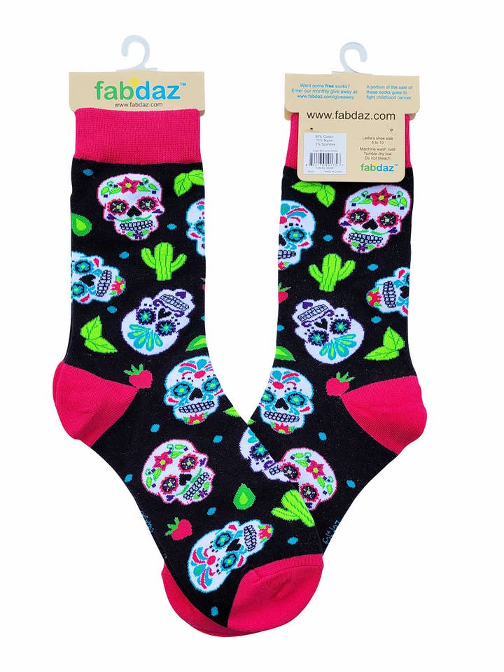 Fabdaz - Wholesale Socks - Women's - Sugar Skull Women's Crew Socks3