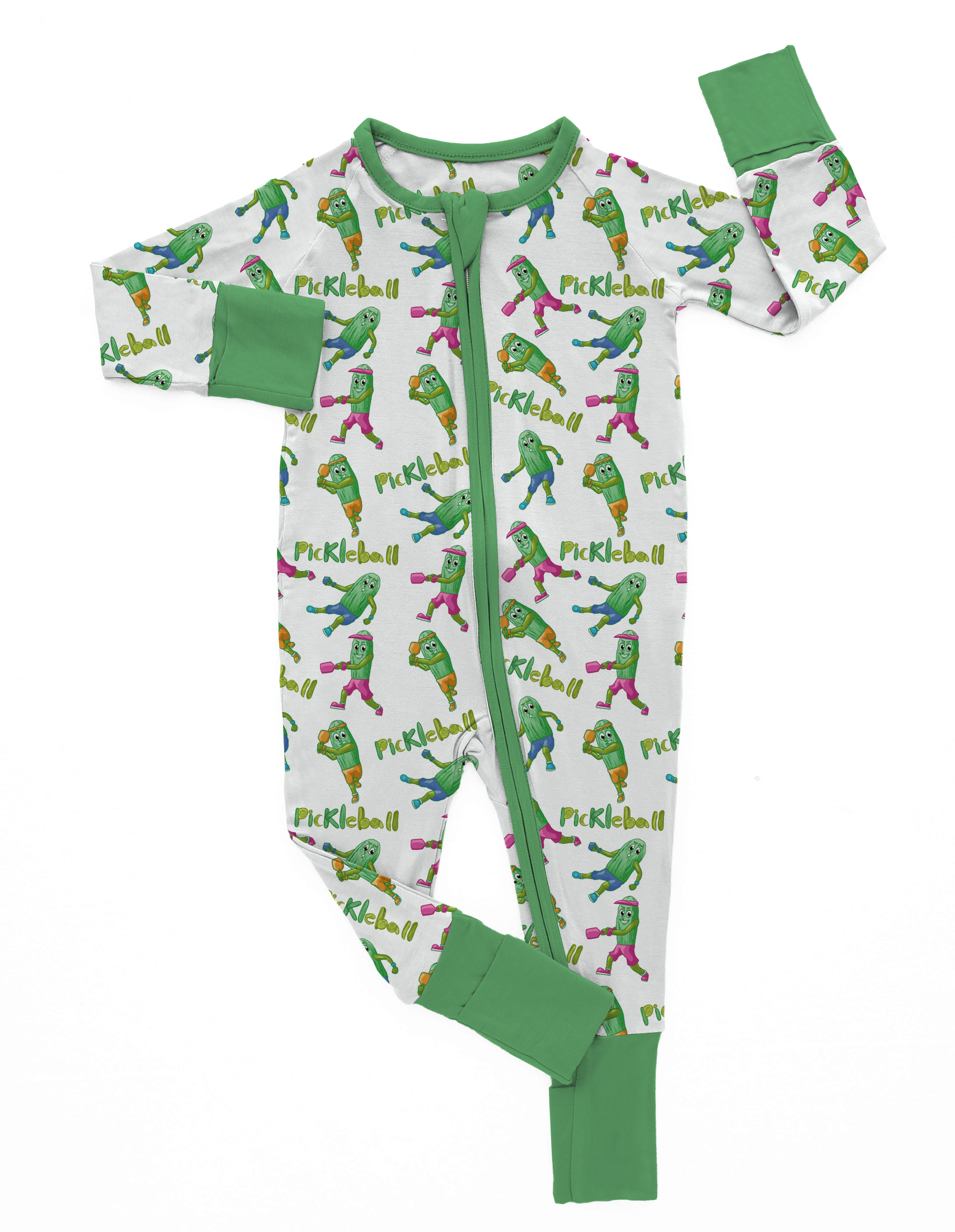 Ducky Dreams - Wholesale Sleepsuit - Baby - PICKLEBALL BAMBOO CONVERTIBLE ZIP ROMPER0