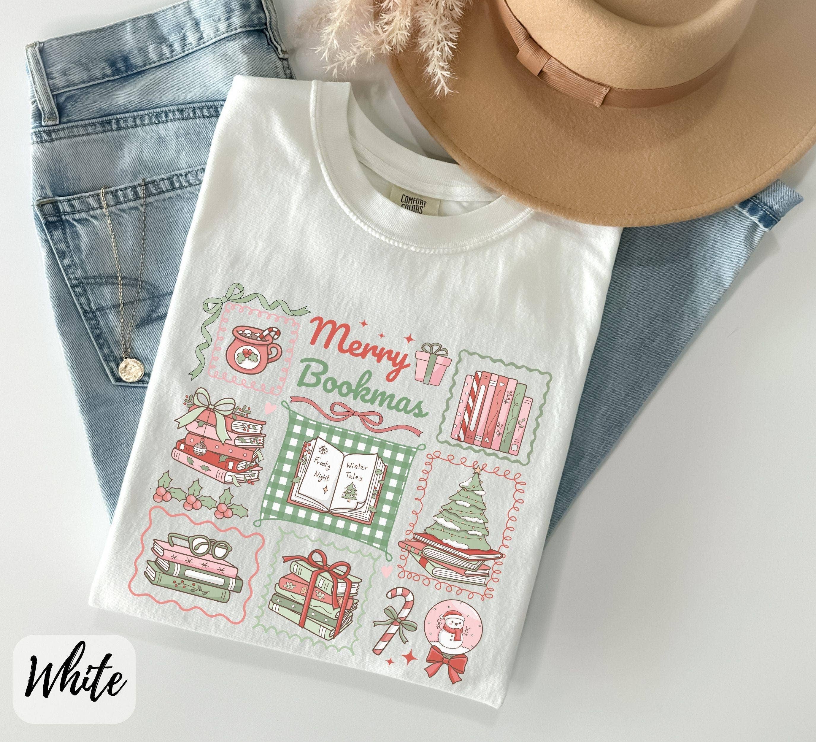 Glaime – Engroshandel Grafisk t-shirt - Dame – Julebog T-shirt, Comfort Colors Boglig Juletrøje3