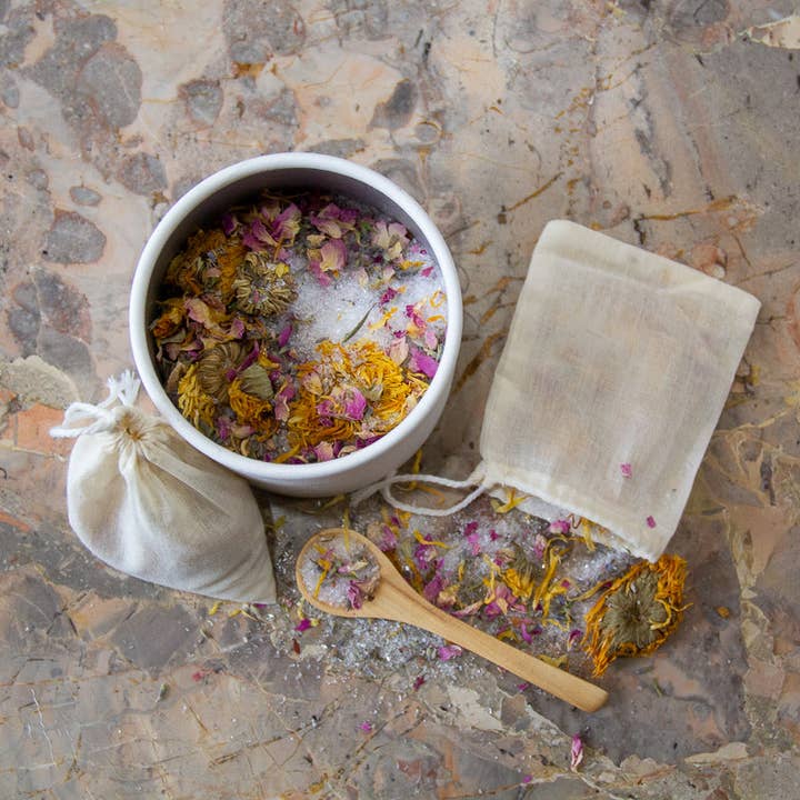 Bath Salts - Lavender, Rose and Calendula for wholesale by Miss Tea