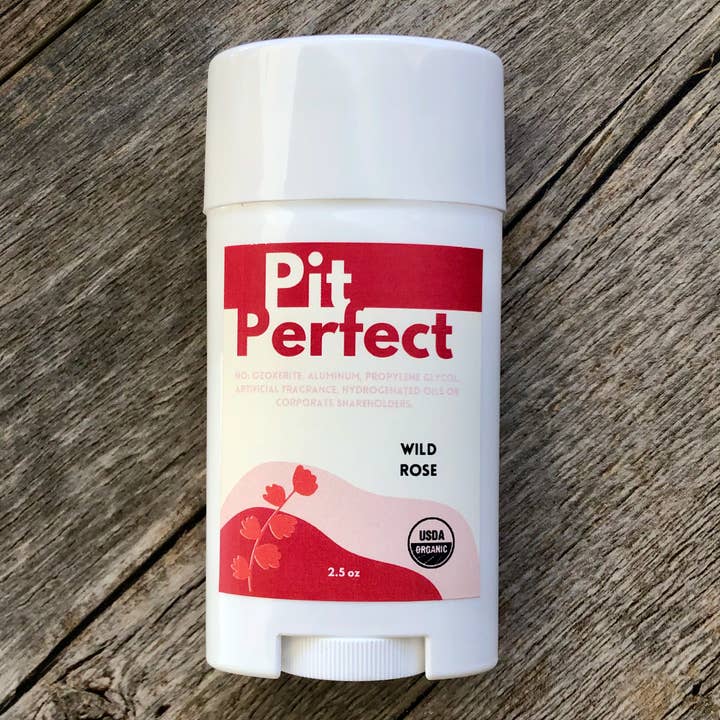 Déodorant biologique Pit Perfect Wild Rose pour la vente par Bubble & Bee Organic