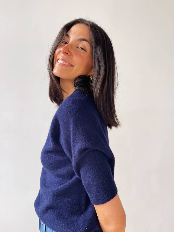 MindTraveler - Vendita all'ingrosso Top in maglia - Donna - T-shirt Punto blu marino10