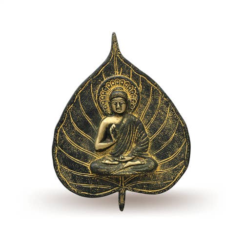 Buddha på blad hängande (guld med svart finish) för wholesale av Green Tree