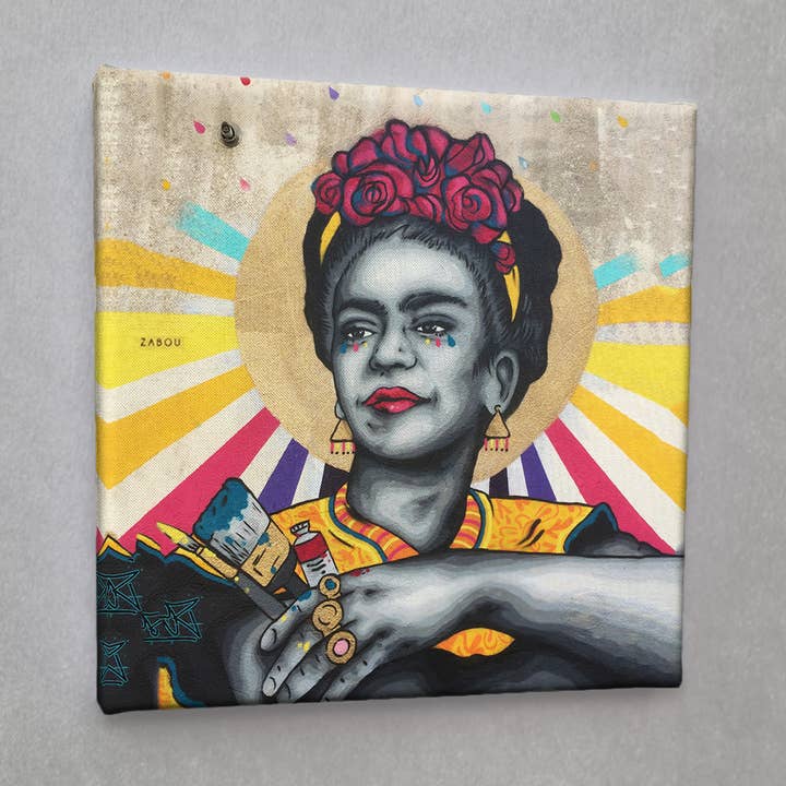 #00908 Frida Street Art Canvas Print for wholesale by Eicie