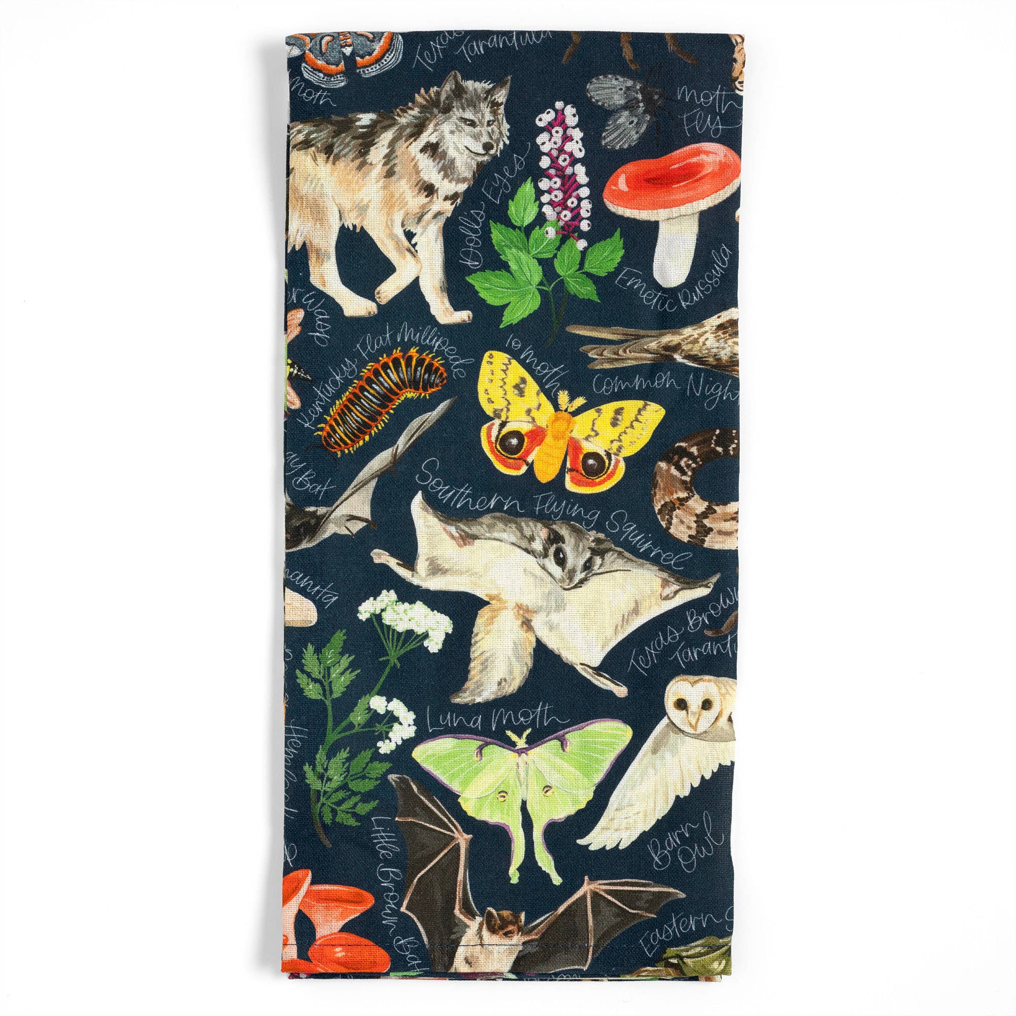 1canoe2 | One Canoe Two Paper Co. - Wholesale Tea Towel - Midnight Flora & Fauna Kitchen Tea Towel2