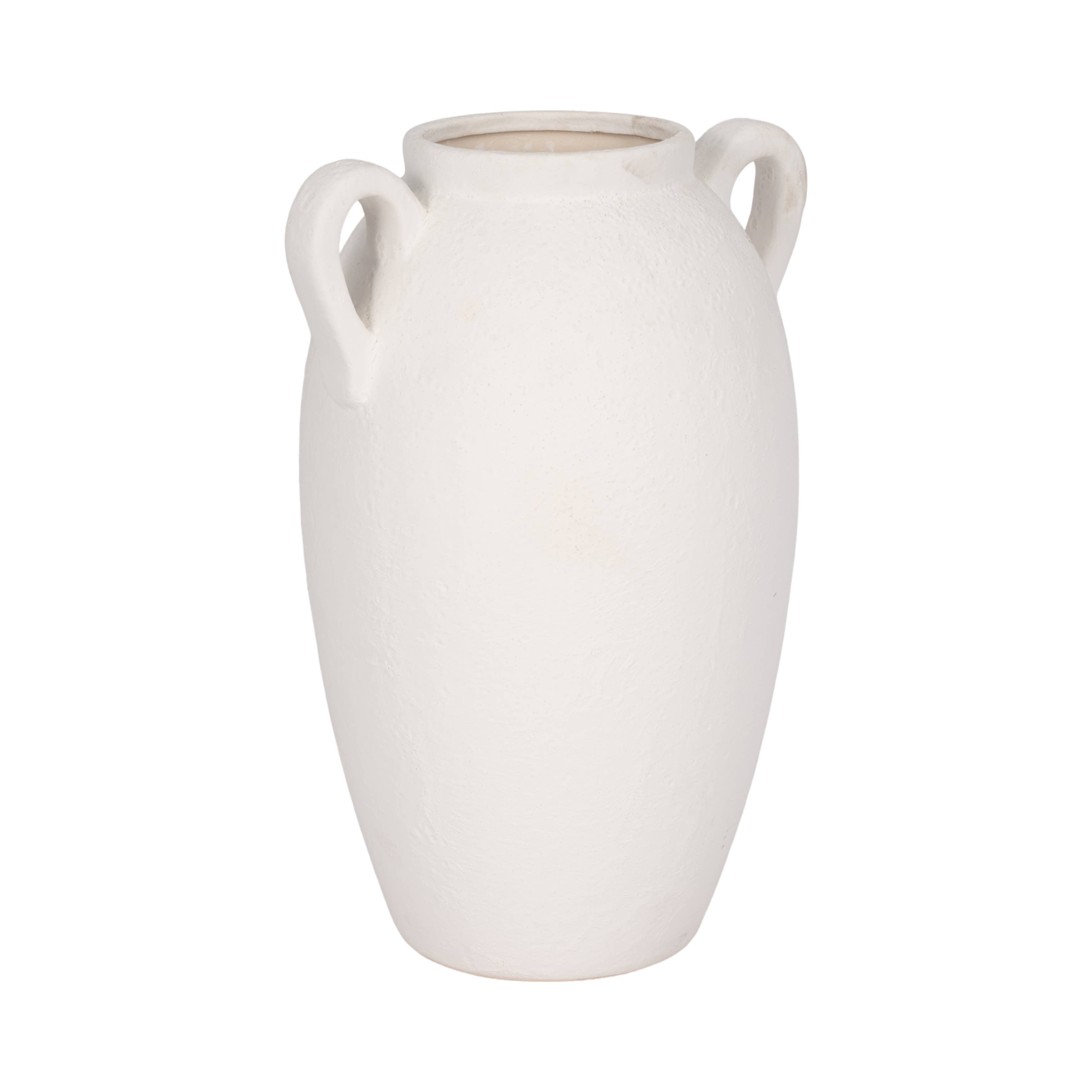 Sagebrook Home - Wholesale Vase - 13 in. White Stoneware Textured Jug with Handles Vase7