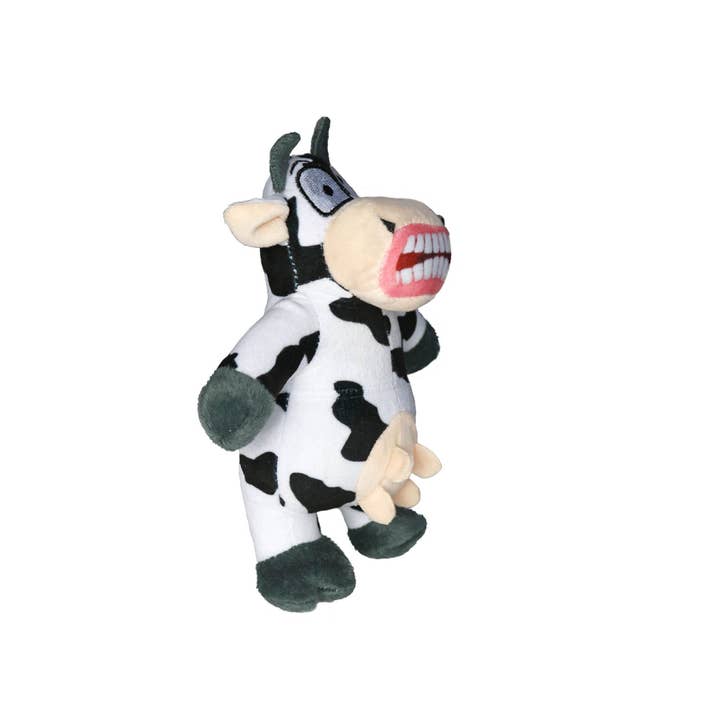 Tuffy Dog Toys - VIP Products - Wholesale Pet Squeaky Toy - Dog - Mighty Jr Angry Animals Mad Cow, Plush, Squeaky Dog Toy