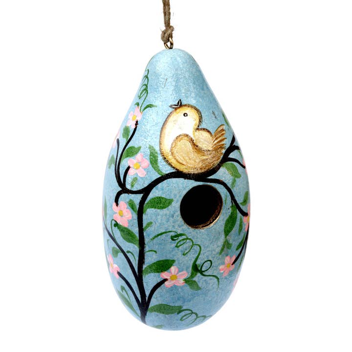 Lucuma Designs - Vendita all'ingrosso Casette per uccelli - Bird - Casetta per uccelli a forma di zucca dipinta - Regalo per gli amanti degli uccelli