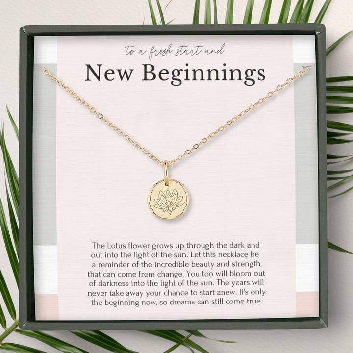 hope love shine - Wholesale Pendant/Charm Necklace - New Beginnings Sterling Silver 14k Gold Vermeil Lotus Flower Dainty Necklace Jewelry Gift