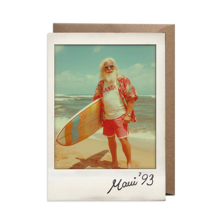 Bonne Nouvelle - Wholesale Christmas Card - Retro Vintage Santa Polaroid Christmas Card (Multipack of 6)2