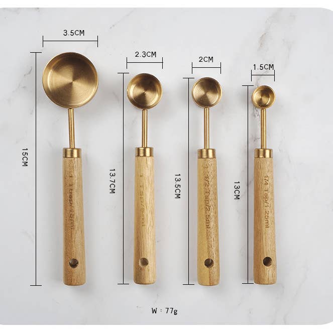 Homerely (We Cover All Import Duties) - Wholesale Measuring Cup - Gold Stainless Steel Measuring Cups Set