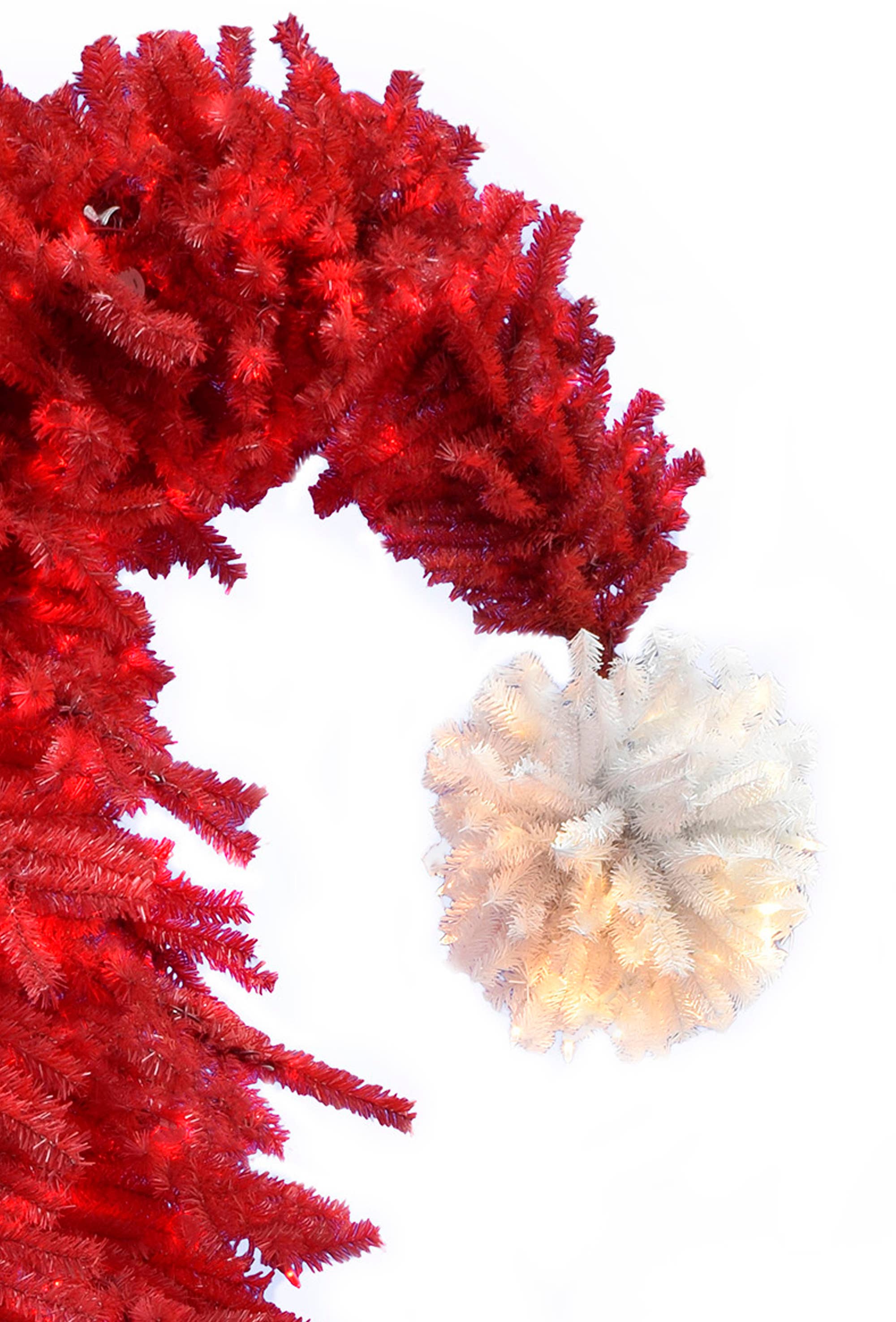 Perfect Holiday - Vente Sapin de Noël artificiel - Sapin de Noël flexible bicolore rouge et blanc de 2,1 m et 2,7 m5