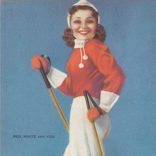 Art Print GY-256 Woman Skier for wholesale by Found Image Press