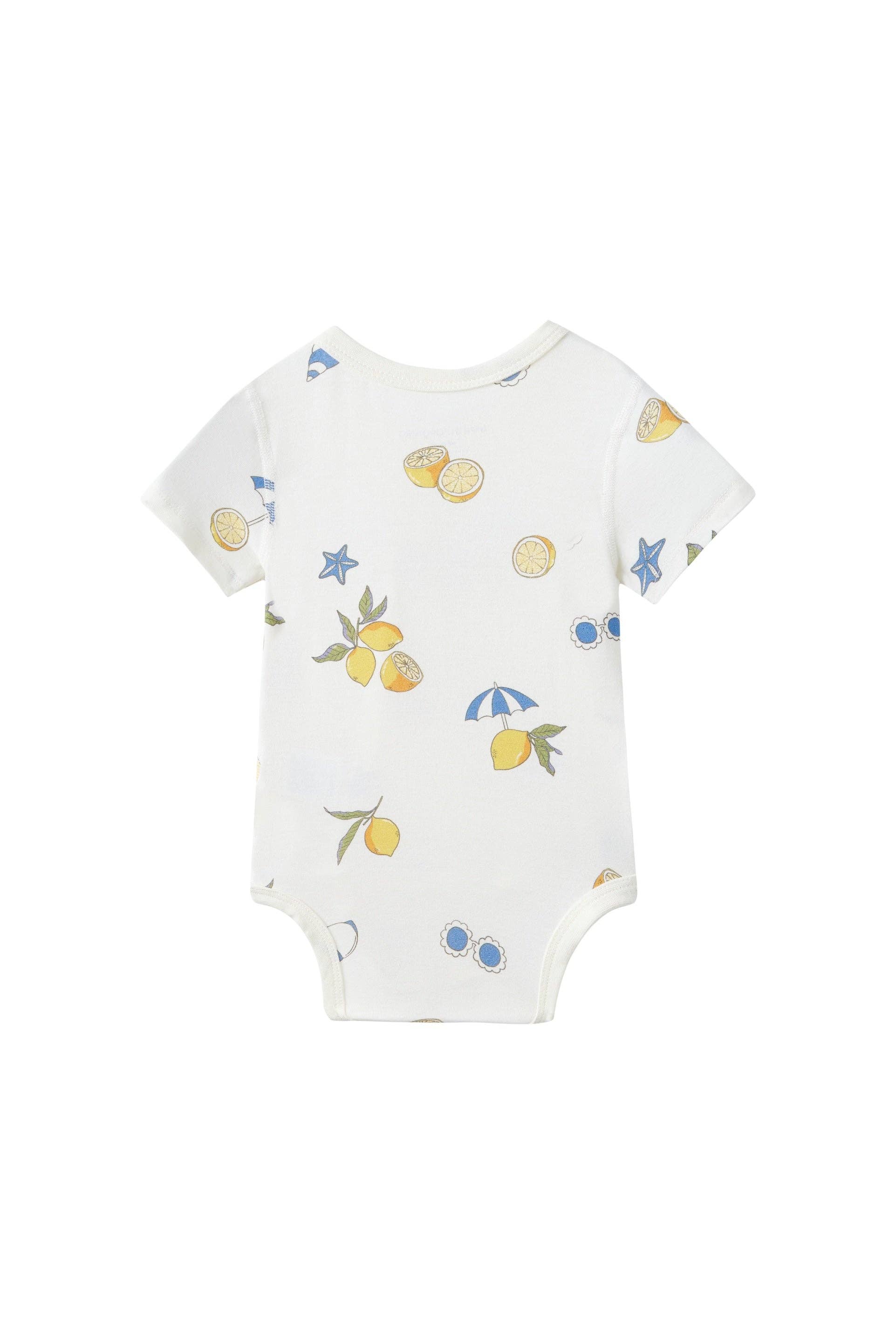 Norsu Organic - Wholesale Bodysuit (Non-Footed) - Baby - Baby Organic Kimono Short-sleeve Onesie-Lemon4