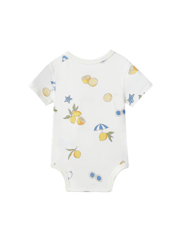 Norsu Organic - Wholesale Bodysuit (Non-Footed) - Baby - Baby Organic Kimono Short-sleeve Onesie-Lemon4
