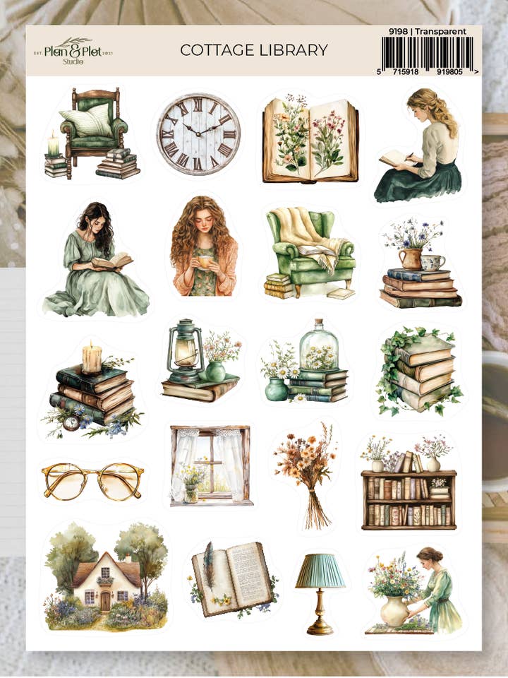 Stugbibliotek | Klistermärken för wholesale av Plan & Plot Studio