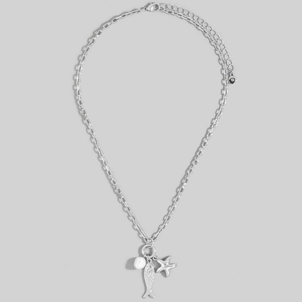 The Looks by Fame Accessories - Wholesale Pendant/Charm Necklace - Fish Pearl And Starfish Pendants Necklace5