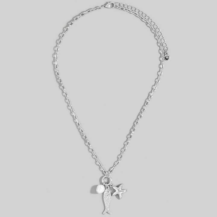 The Looks by Fame Accessories - Vente Colliers à pendentif - Collier avec pendentifs poisson, perle et étoile de mer5