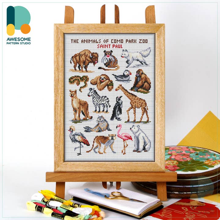 The Animals of Como Park CS3068, Counted Cross Stitch Kit for wholesale by Awesome Pattern Studio