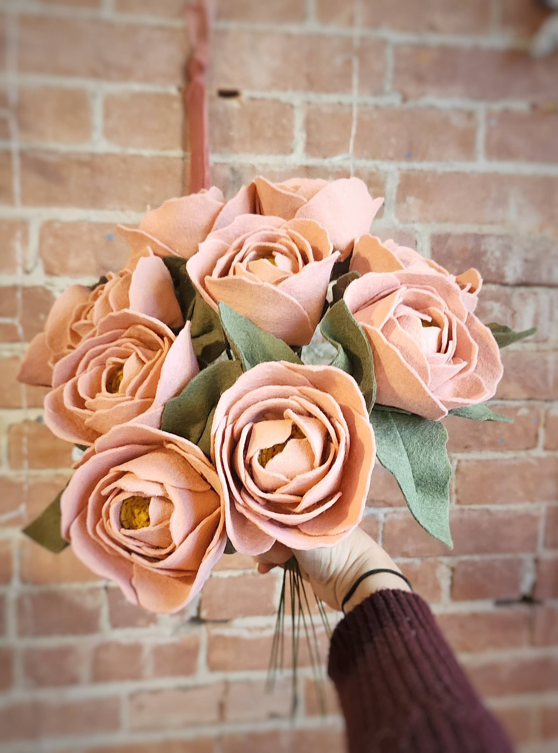 Madymae Felt Florals - Wholesale Artificial Flowers - Felt Peony6