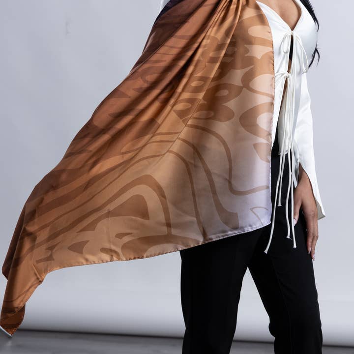 Pashmisy - Wholesale Scarf - Women's - Bronze Animal Print – Italian Silk Square Scarf (90 x 90 cm)2