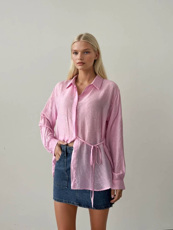 Side-Tie Cinched Shirts for wholesale by Anaz