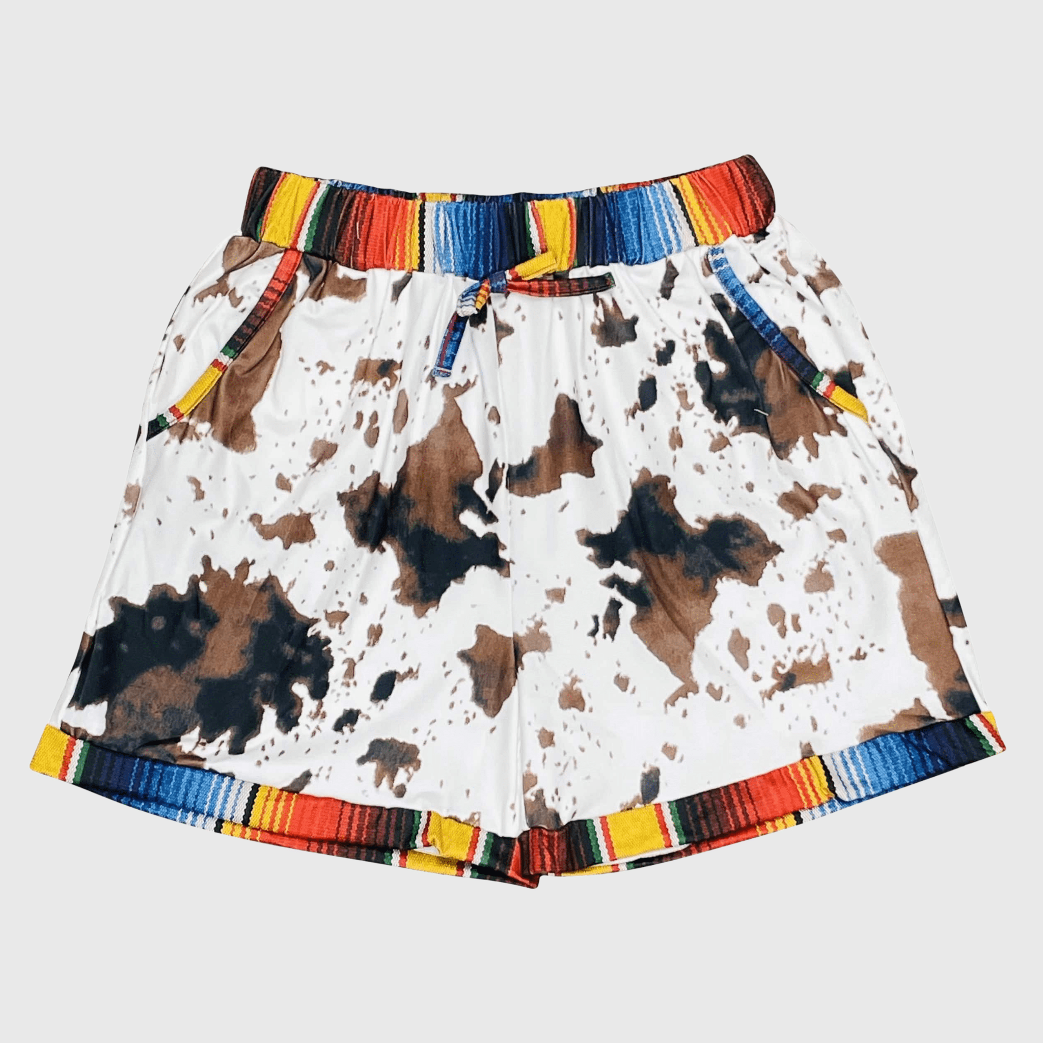 ILTEX Apparel - Wholesale Shorts - Women's - Cow Brown Serape Women's Shorts2