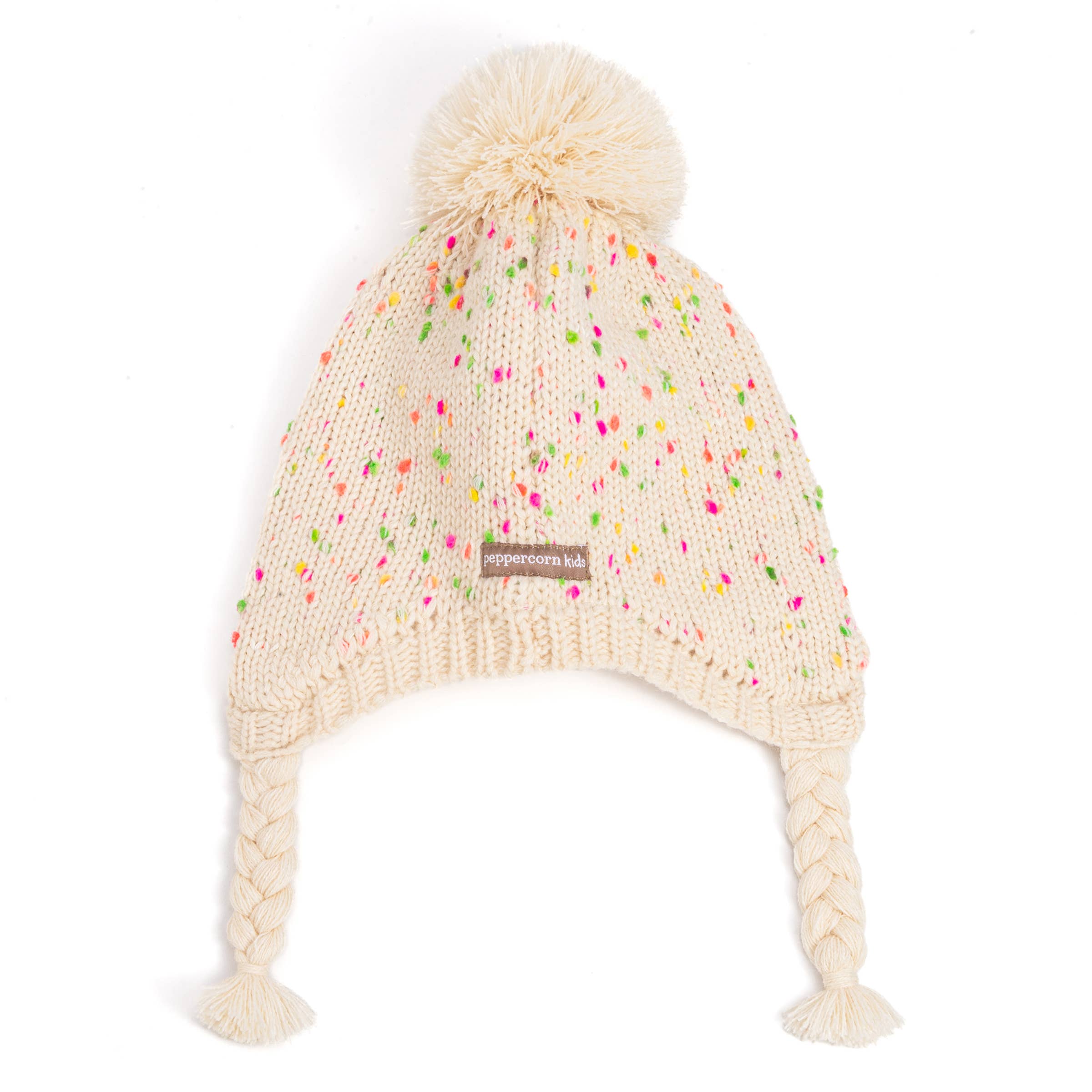 Peppercorn Kids - Wholesale Beanie - Kids - Girls Speckled Knit Winter Hat with Braids - Ages (2-12 Y) 3