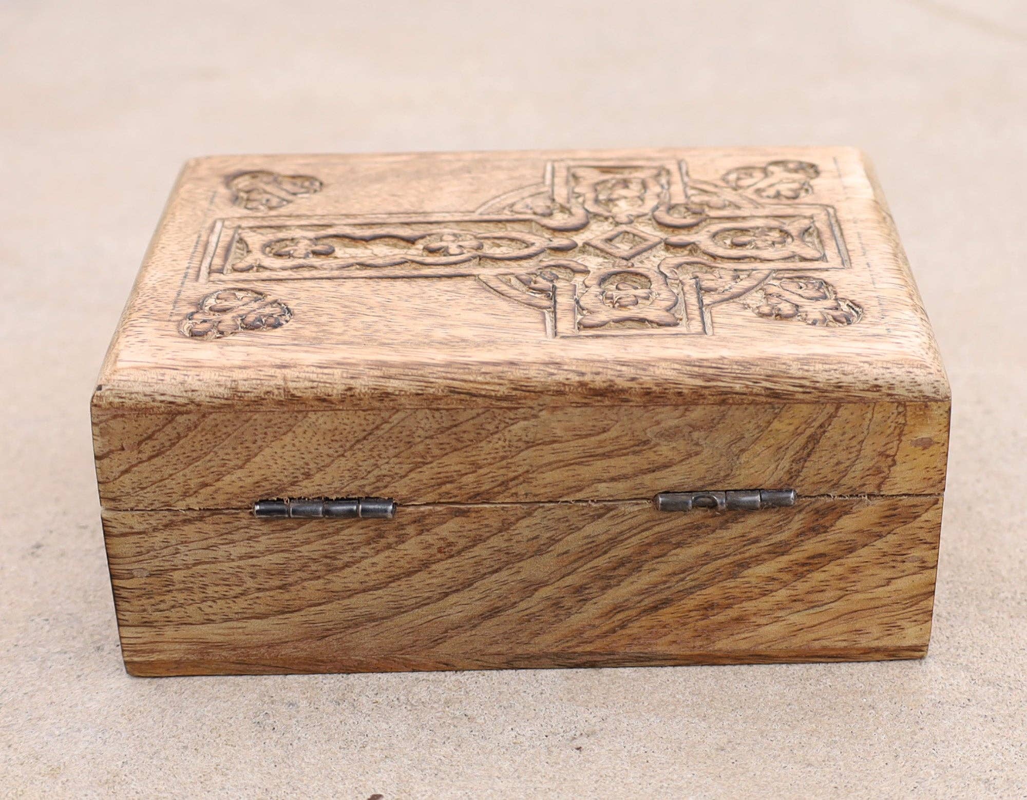 Lungta Imports – wholesale Jewellery box/organiser – Hand Carved Celtic Cross Wooden Box Keepsake Jewelry Storage10