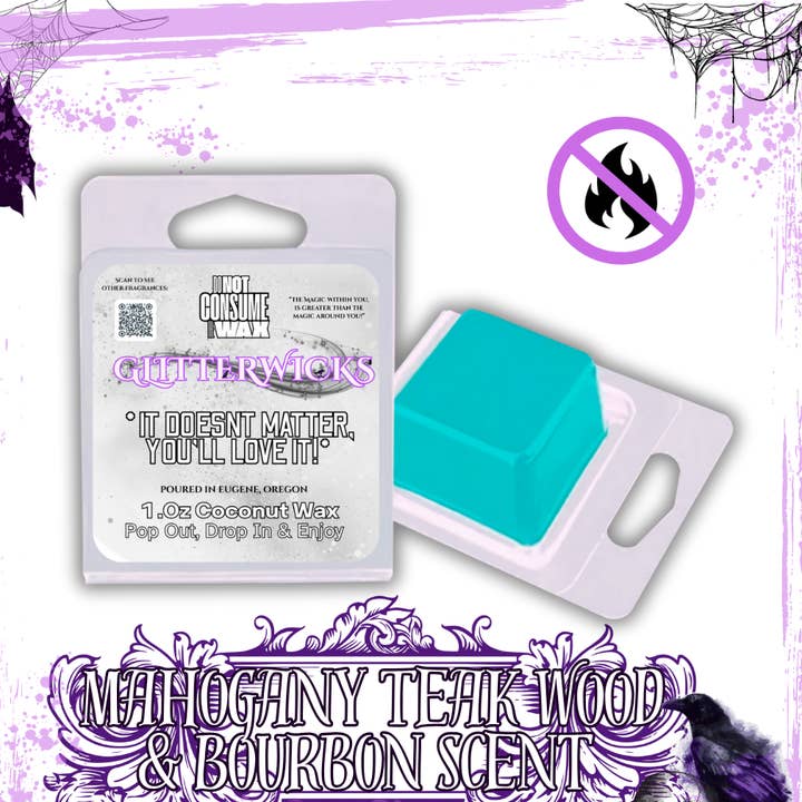 BookTok Boyfriend : Mahogany Teakwood & Bourbon Scented Wax Melt for wholesale by Glitterwicks